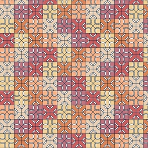 Mosaic Tile in Warm Tones (Medium Scale) - Rainbow Snakes Mini Collection