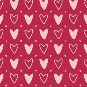 Heart Polka Dots, 2in, Magenta Pink