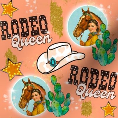 Cowgirl Rodeo Queen Peach Western Star Horse 