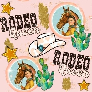 Cowgirl Rodeo Queen Grunge Western Stars Horse 