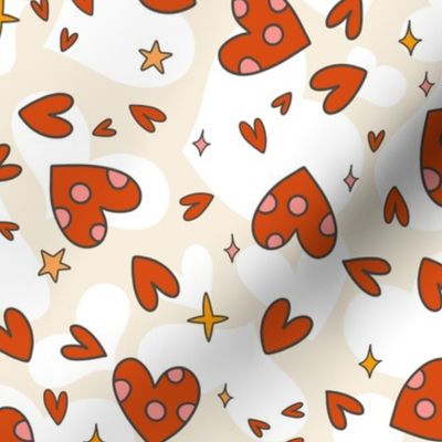 Groovy Red Hearts Valentine Pattern