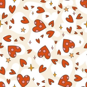 Groovy Red Hearts Valentine Pattern