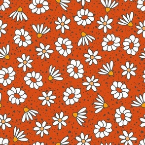 Retro Groovy Daisy Flowers  Pattern