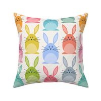 Cute Colorful Geometric Rabbits, Fun Bunny Pattern MEDIUM