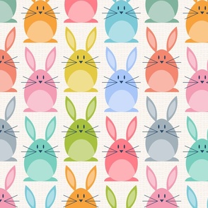 Cute Colorful Geometric Rabbits, Fun Bunny Pattern MEDIUM
