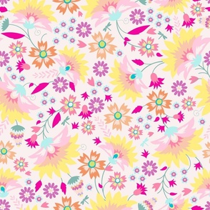 Bright Indian Florals large scale