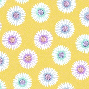 Tossed daisies on yellow | large 