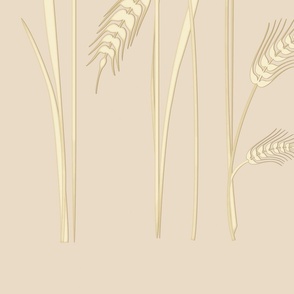 Very Tall Wheat Mural - ombre blue sky background