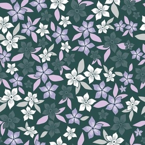 starry flora purples floral print