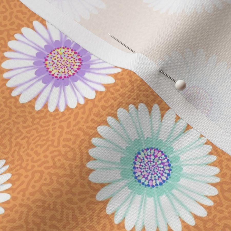 Tossed daisies on rajah orange | medium 