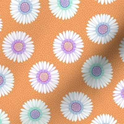 Tossed daisies on rajah orange | medium 