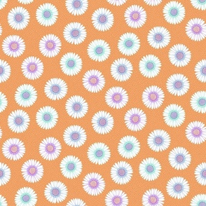 Tossed daisies on rajah orange | medium 