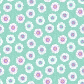 Tossed daisies on pale mint | medium 