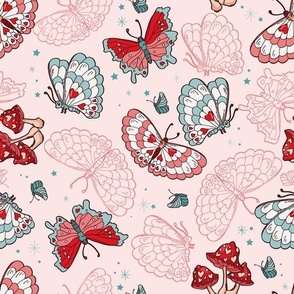 Pink Retro Western Butterfly Sparkle