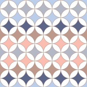 Pastel Art deco geometric | nude, pink and blues