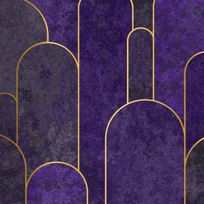 Roaring Twenties Style Moderne Art Deco Pattern Deep Purple