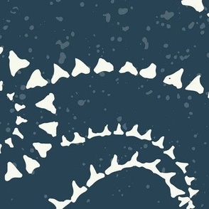 Shark Tooth Waves - Navy - Jumbo