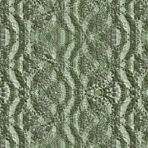 Flowing Textured Leaves and Circles Dramatic Elegant Classy Large Neutral Interior Monochromatic Green Blender Earth Tones Sage Green Gray 7D8E67 Dynamic Black Brown 29251A Subtle Modern Abstract Geometric