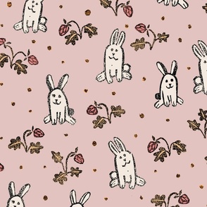 F23 109+02 1 1 L - Bunnies and Strawberries - pink