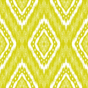 diamond ikat -  chartreuse and white