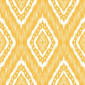 Diamond Ikat - Marigold French Yellow and White 