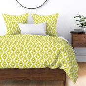 Traditional Teardrop Ikat  - chartreuse and white