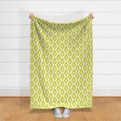 Traditional Teardrop Ikat  - chartreuse and white