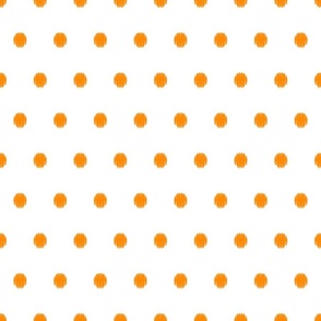 polka dots - white with orange  dots