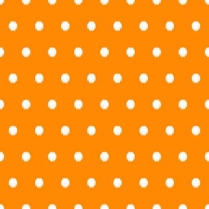 polka dots - tangerine orange with  white dots