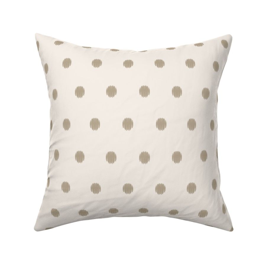 polka dots -  ivory with  khaki dots