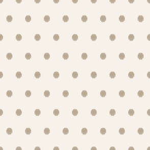 polka dots -  ivory with  khaki dots