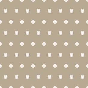 polka dots - khaki with ivory dots