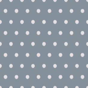 polka dots in french blue with silver dots 