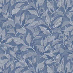 Belladonna Folk Floral - Blue and Gray