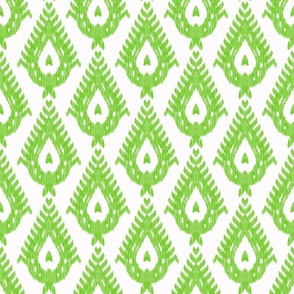 classic ikat teardrops in green and white