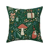 Whimsical Woodland Forest Friends Library - green - large