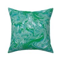 Ocean abstract swirls faux paint pour verdigris, emerald, greys
