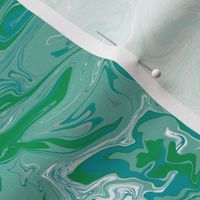 Ocean abstract swirls faux paint pour verdigris, emerald, greys
