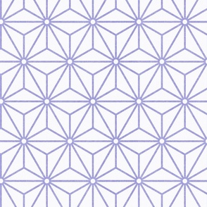 26 Geometric Stars- Japanese Hemp Leaves- Asanoha- Lilac- Lavender- Purple on Off White Background- Petal Solids Coordinate- Medium