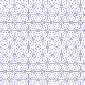 26 Geometric Stars- Japanese Hemp Leaves- Asanoha- Lilac- Lavender- Purple on Off White Background- Petal Solids Coordinate- Small