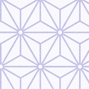 26 Geometric Stars- Japanese Hemp Leaves- Asanoha- Pastel Lilac- Lavender- Purple on Off White Background- Petal Solids Coordinate- Extra Large