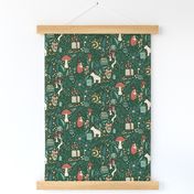 Whimsical Woodland Forest Friends Library - green - small