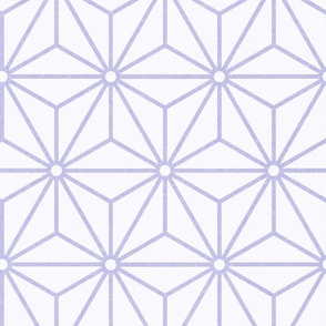 26 Geometric Stars- Japanese Hemp Leaves- Asanoha- Pastel Lilac- Lavender- Purple on Off White Background- Petal Solids Coordinate- Large
