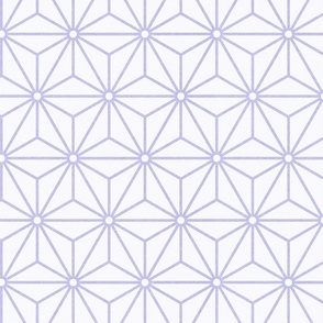 26 Geometric Stars- Japanese Hemp Leaves- Asanoha- Pastel Lilac- Lavender- Purple on Off White Background- Petal Solids Coordinate- Medium