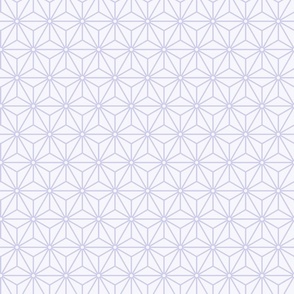 26 Geometric Stars- Japanese Hemp Leaves- Asanoha- Pastel Lilac- Lavender- Purple on Off White Background- Petal Solids Coordinate- Small