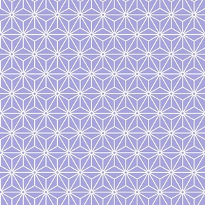 26 Geometric Stars- Japanese Hemp Leaves- Asanoha- White on Lilac- Lavender- Purple Background- Petal Solids Coordinate- Small