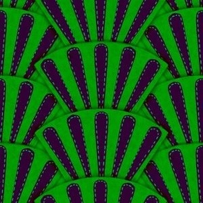 Caribbean cruising fishtail fans, cut outs, stitched effect coordinate Emerald green, black