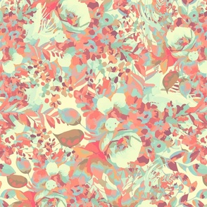 Delilah Floral Print in Candy Pink, Misty Jade & Morrow White: A Whimsical Palette of Soft Serenity
