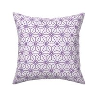 27 Geometric Stars- Japanese Hemp Leaves- Asanoha- Orchid- Lavender- Purple on Off White Background- Petal Solids Coordinate- Small