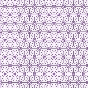27 Geometric Stars- Japanese Hemp Leaves- Asanoha- Orchid- Lavender- Purple on Off White Background- Petal Solids Coordinate- Small